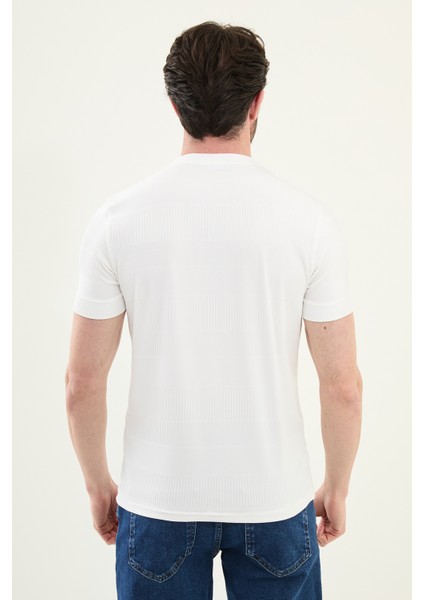 Desenli Slim Fit Bisiklet Yaka Erkek T-Shirt modelleri