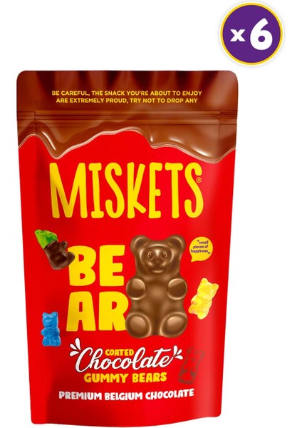Çikolata Kaplı Jelly Ayıcık 120 gr x 6 Adet