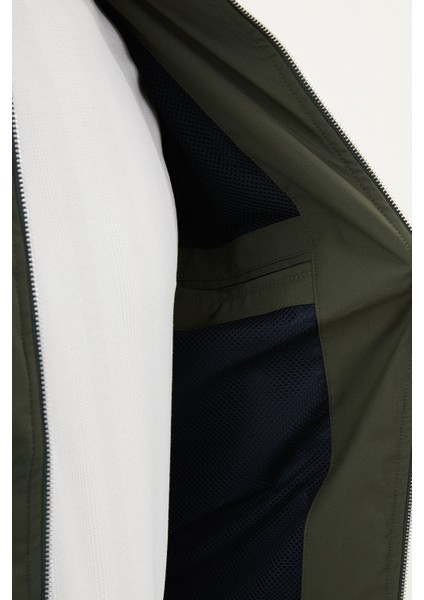 Düz Haki Slim Fit Hakim Yaka Erkek Mont indirimleri