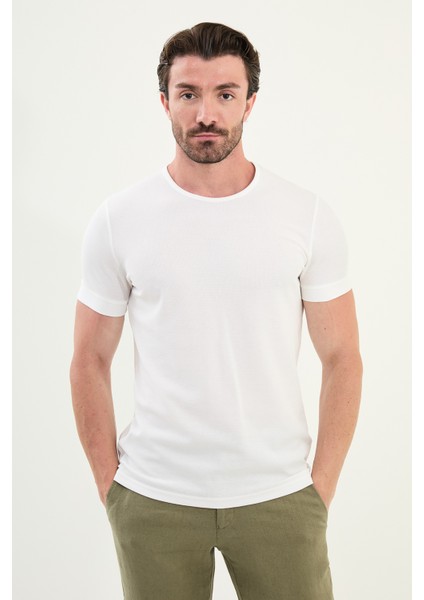 Desenli Slim Fit Kısa Kollu Pamuk Erkek T-Shirt