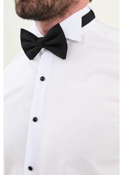 Düz Beyaz Slim Fit Ata Yaka %100 Pamuk Erkek Gömlek fiyatları