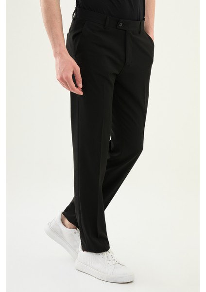 Düz Siyah Slim Fit Klasik Erkek Pantolon modelleri