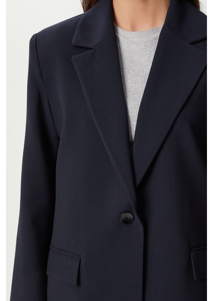 Vatkalı Poliviskon Blazer Ceket LGP0018 Lacivert fırsatları