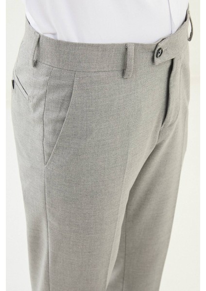 Desenli Gri Slim Fit Klasik Erkek Pantolon fiyatları