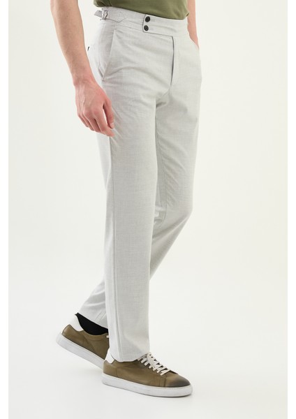 Desenli Vizon Rengi Slim Fit Beli Tokalı Erkek Pantolon modelleri