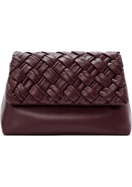 Kadın Bordo Uzun Zincir Askılı Örgülü Çapraz Çanta 25WBD290329 modelleri