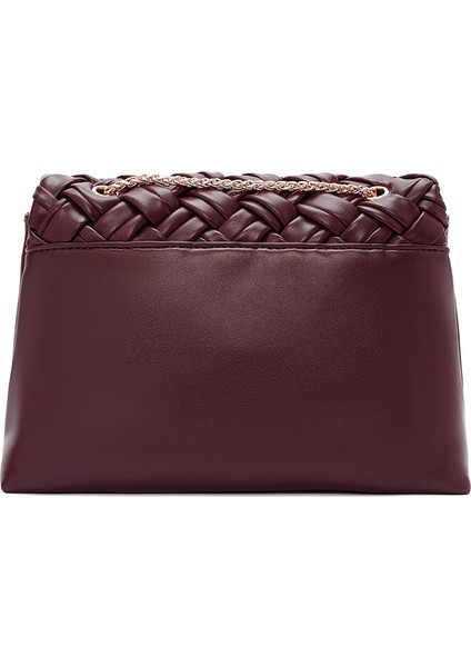 Kadın Bordo Uzun Zincir Askılı Örgülü Çapraz Çanta 25WBD290329 indirimleri