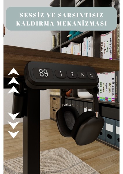 Yüksekliği Ayarlanabilir Ergonomik Bilgisayar & Çalışma Masası - Ceviz indirimleri
