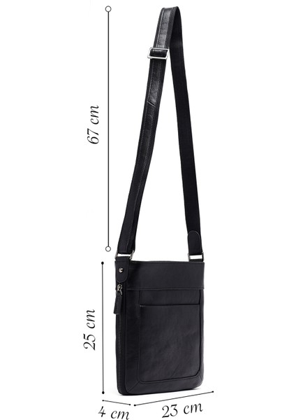 Erkek Siyah Uzun Askılı Deri Postacı Çantası 25SBD3017FT fiyatları