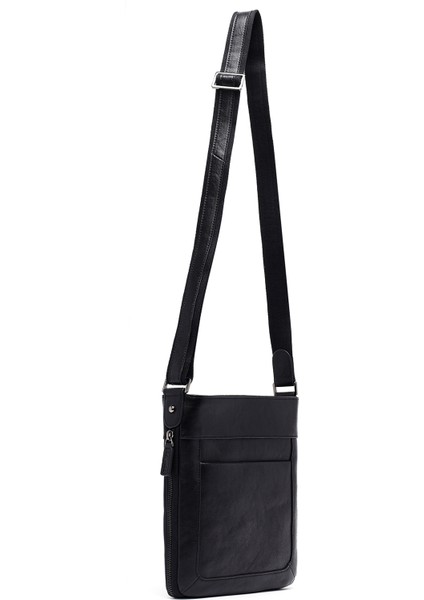 Erkek Siyah Uzun Askılı Deri Postacı Çantası 25SBD3017FT