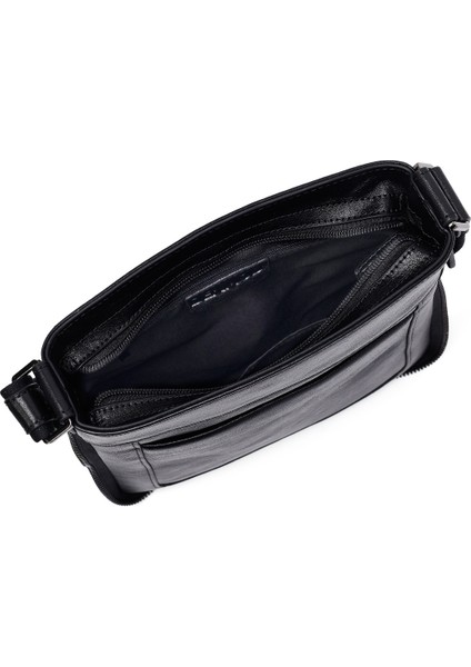 Erkek Siyah Uzun Askılı Deri Postacı Çantası 25SBD3017FT