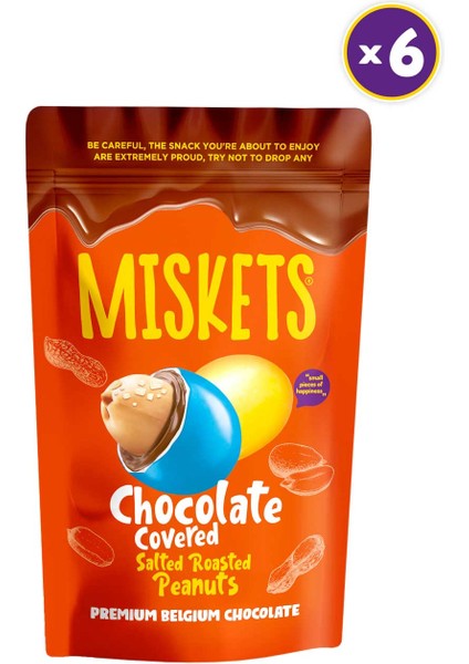Yer Fıstıklı Sütlü Çikolata Kaplamalı Renkli Draje 120 gr x 6 Adet
