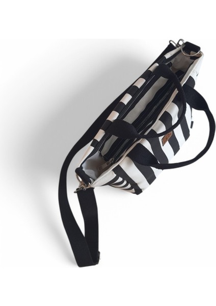 Kadın Çizgili Su Geçirmez Kumaş Günlük Kullanım Tote Çanta fiyatları