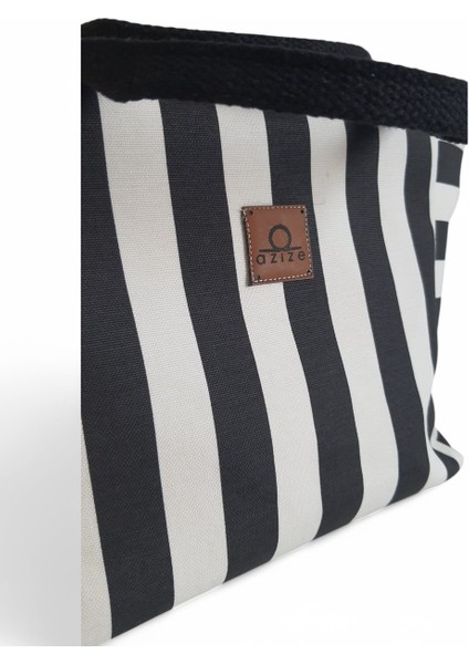 Kadın Çizgili Su Geçirmez Kumaş Günlük Kullanım Tote Çanta modelleri