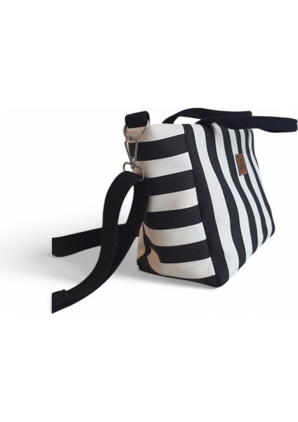 Kadın Çizgili Su Geçirmez Kumaş Günlük Kullanım Tote Çanta fırsatları