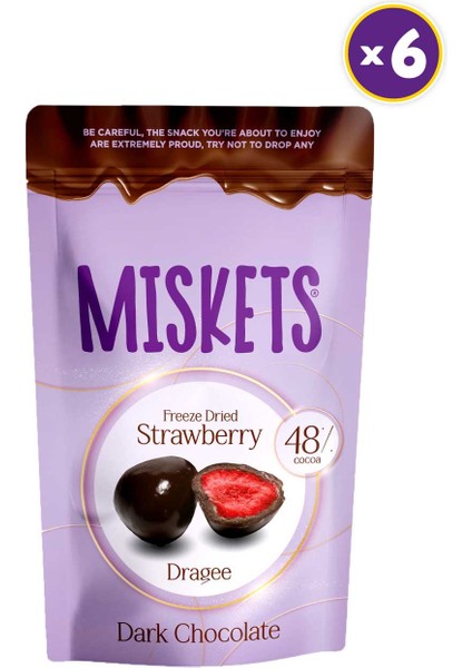 Bitter Çikolata Kaplamalı Çilek 80 gr x 6 Adet