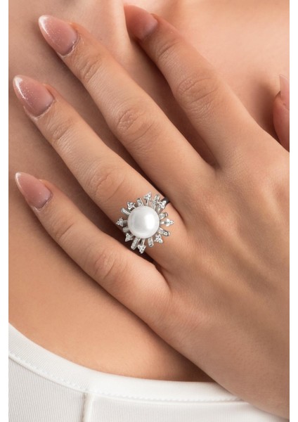 Rönesans 18 Ayar Beyaz Altın Kaplama Ayarlanabilir Gümüş Yüzük fiyatları