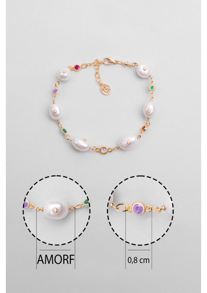 Beatriks 18 Ayar Sarı Altın Kaplama 20 cm Gümüş Inci Bileklik modelleri