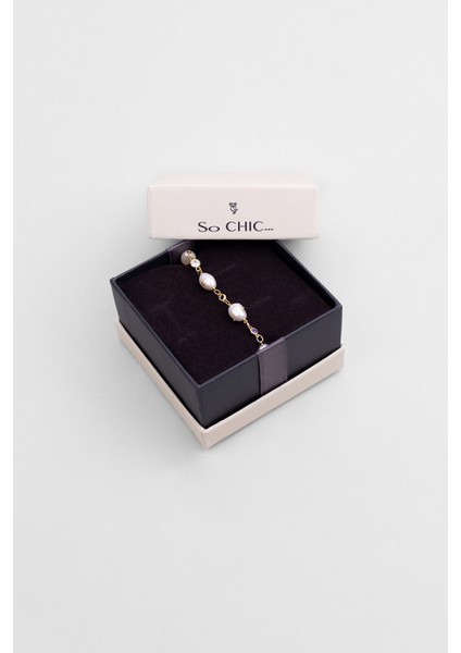 Beatriks 18 Ayar Sarı Altın Kaplama 20 cm Gümüş Inci Bileklik indirimleri