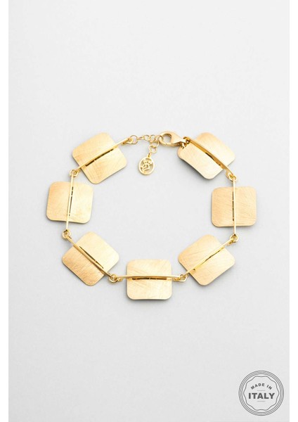 Mistik Vaha 18 Ayar Sarı Altın Kaplama 20 cm Gümüş Tasarım Bileklik