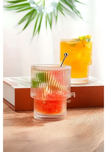 Mithra Life 2 Adet 300 ml Origami Stil Isıya Dayanıklı Su Meşrubat Kahve Cam Bardak MIT1199