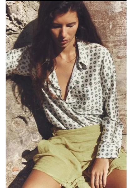 Allbucks Zara, Desenli Saten Gömlek ABZRA0051