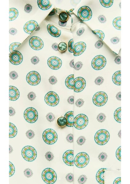 Allbucks Zara, Desenli Saten Gömlek ABZRA0051