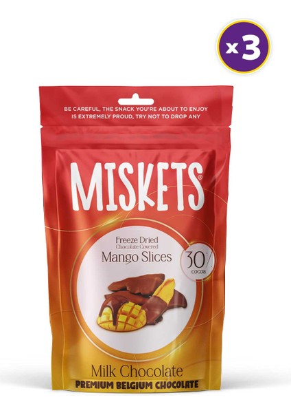 Sütlü Çikolata Kaplamalı Kurutulmuş Mango 80 gr x 3 Adet