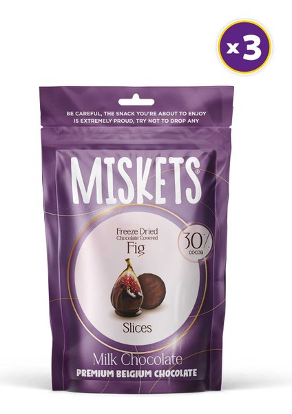 Sütlü Çikolata Kaplamalı Dondurularak Kurutulmuş Incir 80 gr x 3 Adet