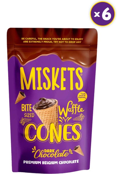 Bitter Çikolata Dolgulu Kornet 120GR x 6 Adet