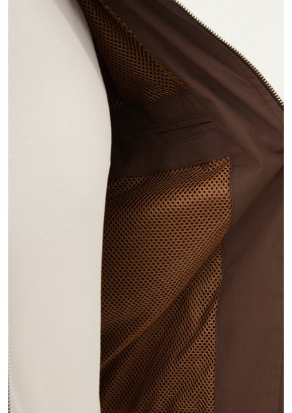 Düz Kahverengi Slim Fit Hakim Yaka Erkek Mont indirimleri