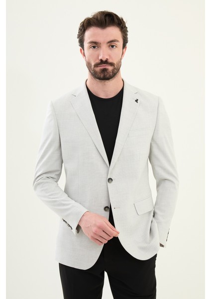 Ekoseli Taş Slim Fit Mono Yaka Erkek Ceket fırsatları