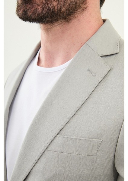 Desenli Gri Slim Fit Torba Cep Mono Yaka Erkek Takım Elbise fiyatları