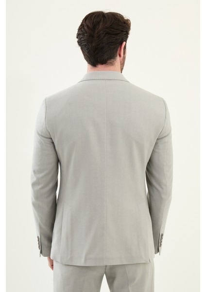 Desenli Gri Slim Fit Torba Cep Mono Yaka Erkek Takım Elbise indirimleri