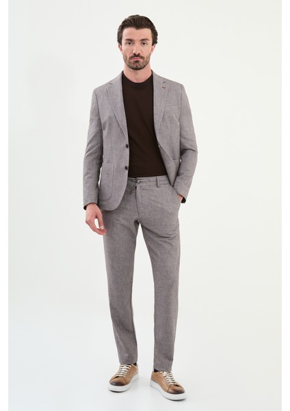 Kırçıllı Slim Fit Torba Cep Mono Yaka Erkek Takım Elbise modelleri