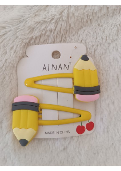 Sevimli Okul Konseptli Figürlü Kız Çocuk Çiftli Çıt Çıt Toka modelleri