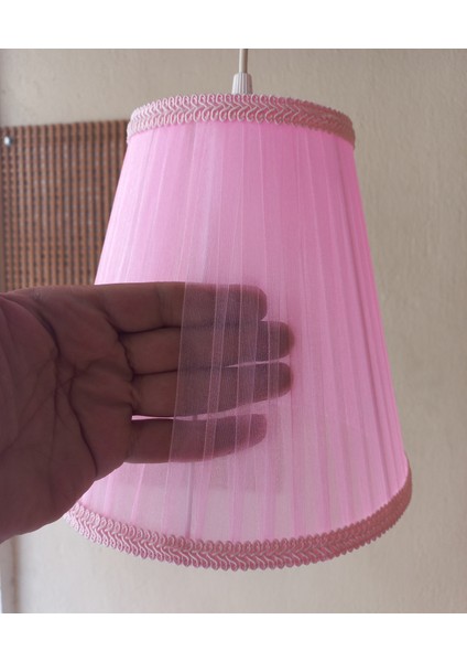 Pembe Organze Avize M-82 Yatak Odası Çocuk Odası Genç ve Bebek Odası Avize Aydınlatma Sarkıt fırsatları