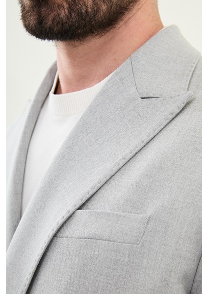 Düz Gri Oversize Geniş Yaka Kruvaze Erkek Takım Elbise fiyatları