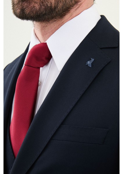 Düz Lacivert Slim Fit Mono Yaka Erkek Takım Elbise fiyatları