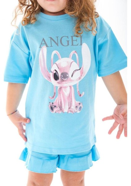 Yeni Sezon Kabartma Baskılı T-Shirt ve Şort Alt Üst Kız Çocuk Takım (18 Ay-12 Yaş) fırsatları