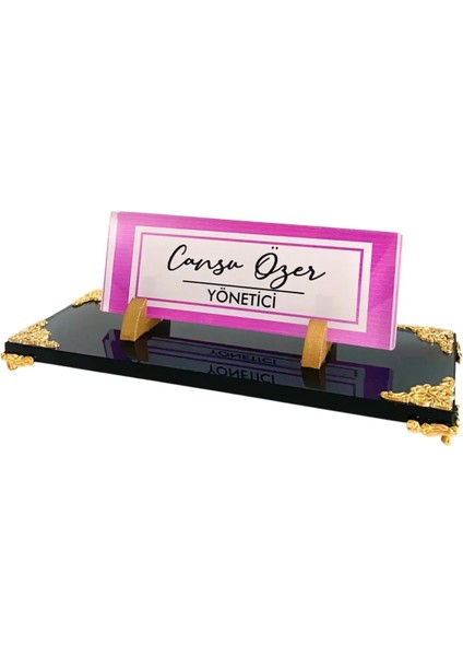 Uv Baskılı Kristal Masa Isimliği Ofis Hediyesi Kristal Isimlik Cam Isimlik Wuv-05