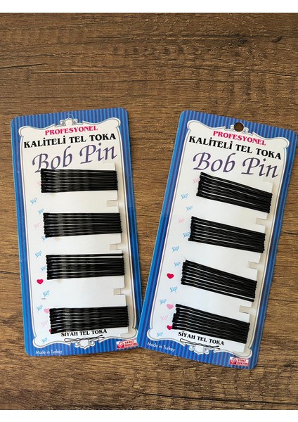 Çocuk Siyah Tel Toka 2 Kart (2 Kartta 64 adet tel toka vardır) Okul Tokası Tokaları