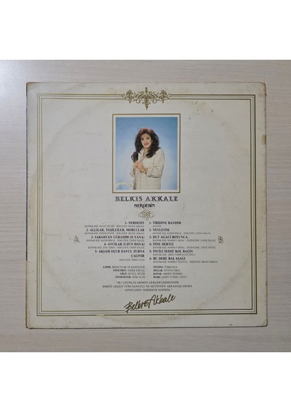 - Nerdesin - 1987 - ***son Lp'si*** - Dönem Baskı Plak - Longplay - Lp fiyatları