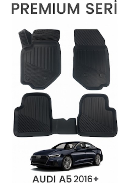 Audi A5 2016 Sonrası Uyumlu 3D Kauçuk Oto Paspas – Premium Seri