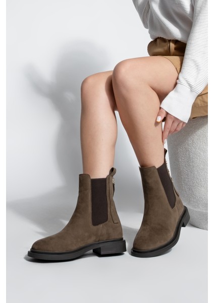 Kadın Altın Düğmeli Çift Lastikli Arkadan Fermuarlı Günlük Bot Valone fiyatları