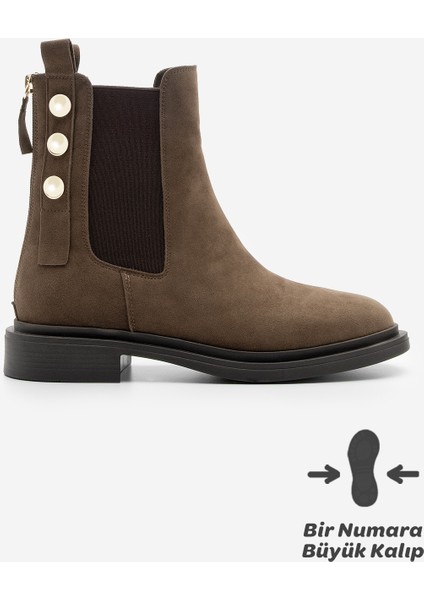 Kadın Altın Düğmeli Çift Lastikli Arkadan Fermuarlı Günlük Bot Valone modelleri