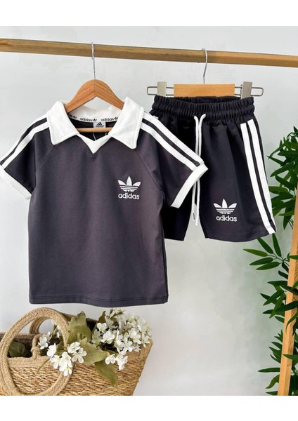 Adidas Yazı Detaylı Polo Yaka Tshirt ve Şort Alt Üst Erkek Çocuk Takım fiyatları