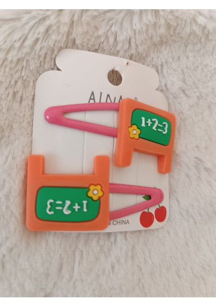 Sevimli Okul Konseptli Figürlü Kız Çocuk Çiftli Çıt Çıt Toka fiyatları