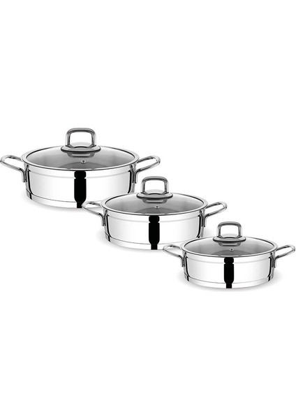 Silindir 6 Parça Çelik Omlet Set Metal 5009