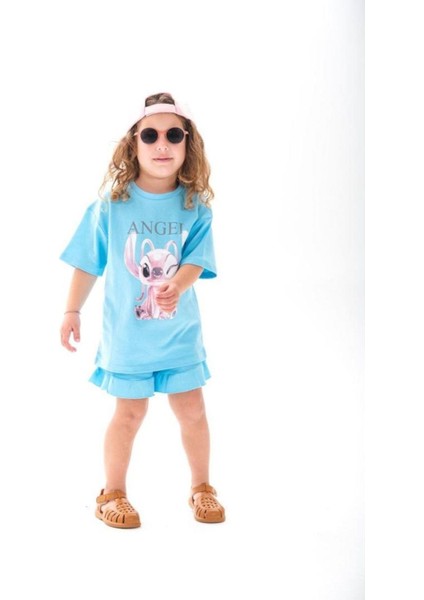 Yeni Sezon Kabartma Baskılı T-Shirt ve Şort Alt Üst Kız Çocuk Takım (18 Ay-12 Yaş) indirimleri